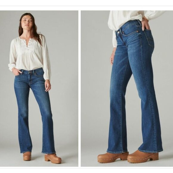 Lucky Brand Mid Rise Sweet Flare Jeans - Picture 1 of 9